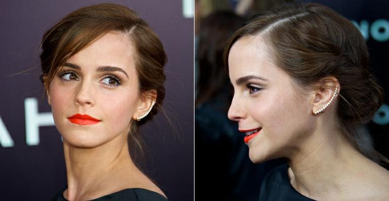 Ear cuff também pode ser delicado. Inspire-se em Emma Watson - Foto-montagem/ AKM-GSI