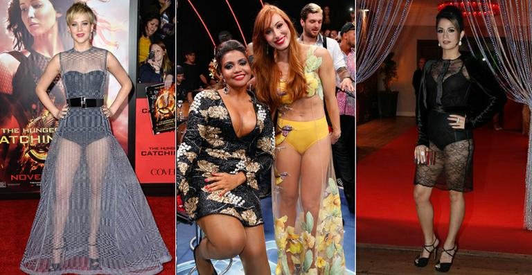 Veja exemplos de vestidos transparentes como o da Ex-BBB Aline - Fotomontagem