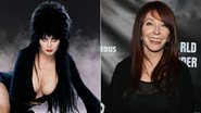 Elvira, a Rainha das Trevas, e sua intéprete, Cassandra Peterson - Divulgação e Getty Images