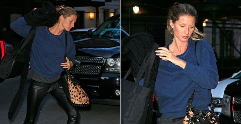 Após folga no Brasil, Gisele aparece mais bronzeada em Nova York - AKM-GSI/Splash