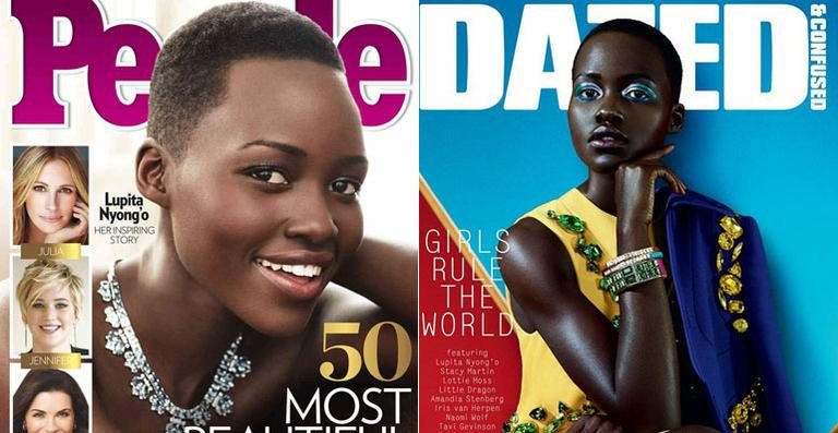 Lupita Nyong'o na capa da People e na capa da Dated - Reprodução