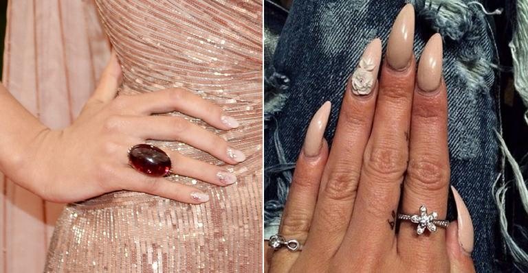 Unhas decoradas: Blake Lively e mais famosas usam stiletto nails com glitter - Foto-montagem