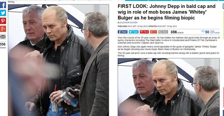 Johnny Depp no filme Black Mass - Reprodução / Daily Mail