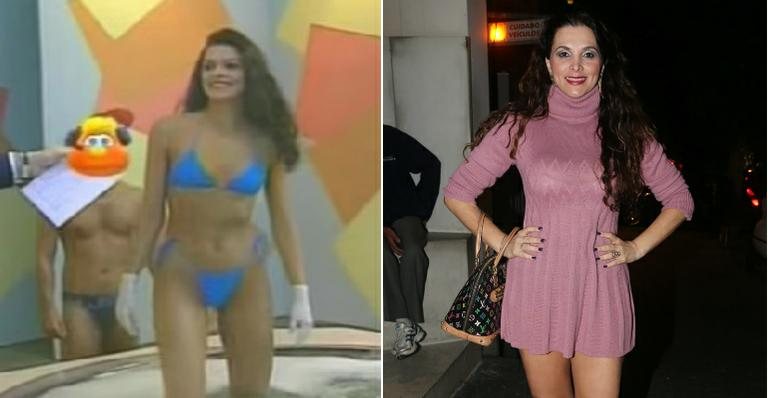 Luiza Ambiel na época da Banheira do Gugu e em festa nesta quarta-feira, 20 - Reprodução e Manu Scarpa / Foto Rio News