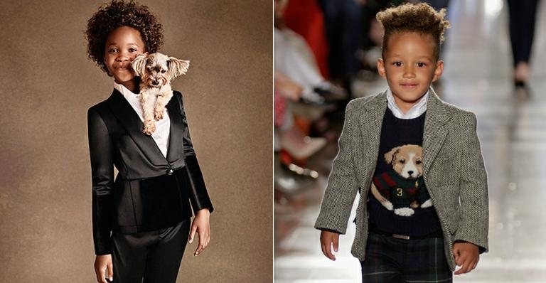 Minitops: atriz indicada indicada ao Oscar e filho de Alicia Keys estreiam no mundo da moda - Foto-montagem