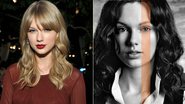 Taylor Swift em cartaz do filme 'Giver' - Getty Images e Reprodução