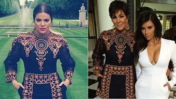 Khloe Kardashian usa vestido da mãe em pré-casamento - Foto-montagem