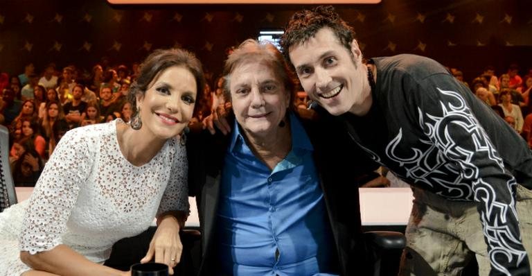 Ivete com Fábio Jr e Dinho Ouro Preto - Globo/Raphael Dias