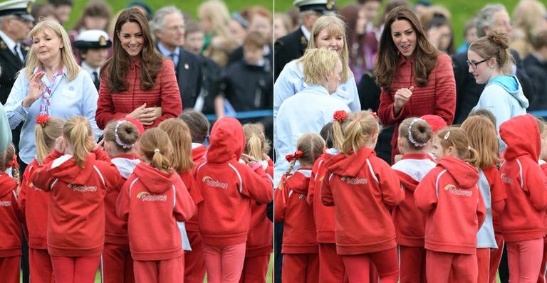 Kate Middleton é rodeada por crianças em visita à Escócia - AKM / GSI