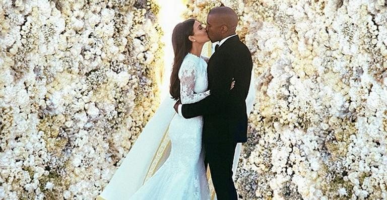 Foto do casamento de Kim Kardashian e Kanye West bate recorde no Instagram - Reprodução