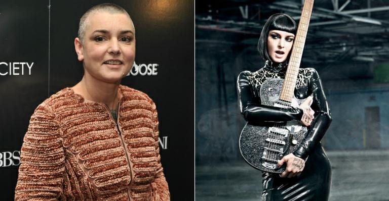 Sinead O'Connor antes e na capa de seu novo álbum - Getty Images e Reprodução