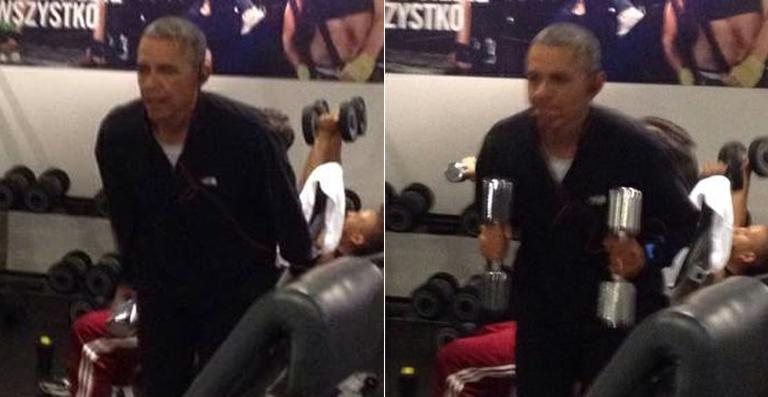 Barack Obama é fotografado na academia - Reprodução/ Facebook Jean Ekwa