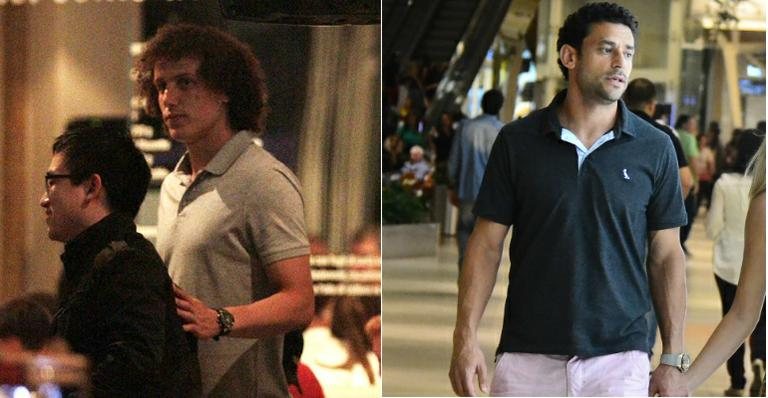 No final de semana antes da Copa, David Luiz vai a restaurante com a família e Fred dá um passeio no shopping - Foto-montagem/agnews