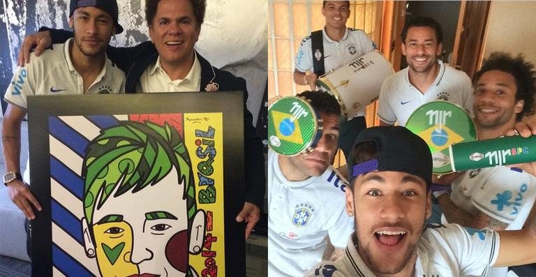 Neymar ganha quadro de Romero Britto e presentes de Alexandre Pires - Reprodução/ Instagram