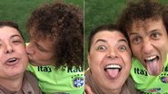 David Brazil visita seleção brasileira na Granja Comary e mostra vídeo com David Luiz - Foto-montagem