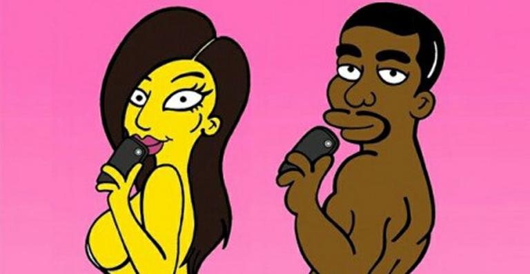 Artista transforma Kim Kardashian e Kanye West em casal de Os Simpsons - Reprodução/ AleXsandro Palombo