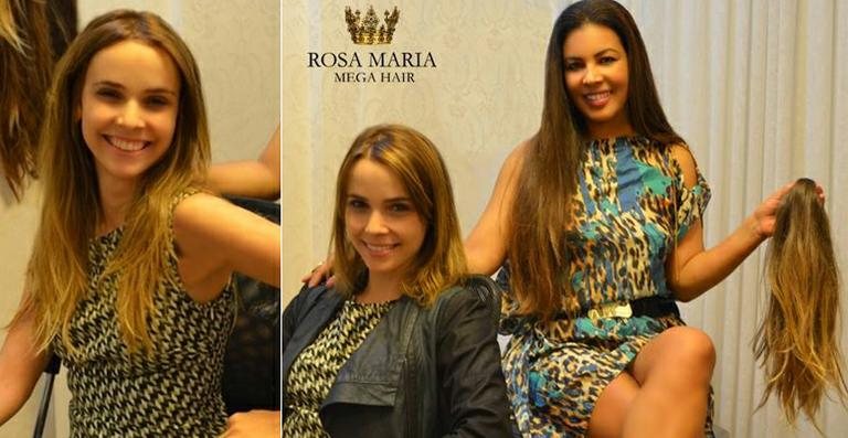 Débora Falabella coloca megahair com Rosa Maria - Reprodução / Rosa Maria Megahair