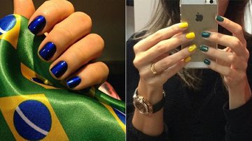 Unhas decoradas: use verde e amarelo para fazer nail art inspirada na Copa - Foto-montagem