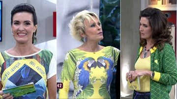 Ana Maria Braga e Fátima Bernardes adotam looks verde e amarelo durante a Copa - Foto-montagem