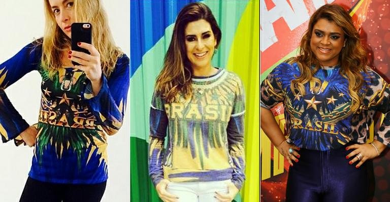 Famosas trocam camiseta da Seleção por moletons e bodies com estampa do Brasil - Foto-montagem