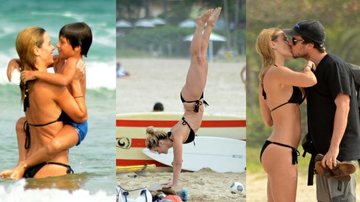 Carolina Dieckmann curte praia com a família - Marcelo Dutra/ PHOTO RIO NEWS