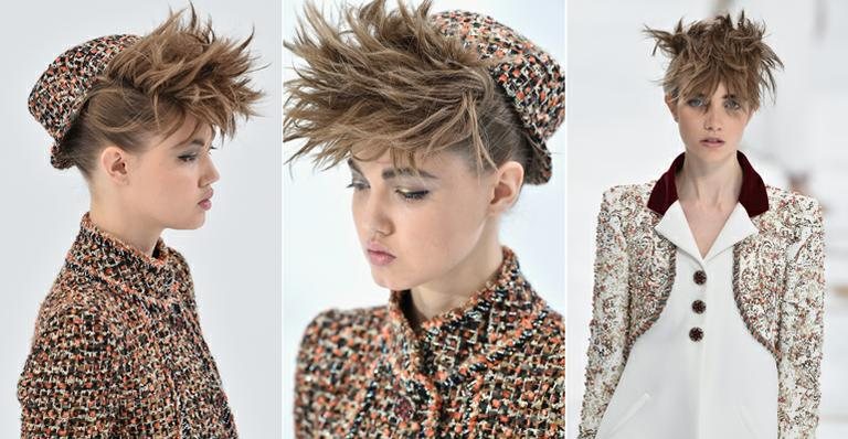 Topete do desfile da Chanel: veja como copiar o penteado sem precisar cortar o cabelo - Foto-montagem