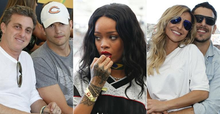 Luciano Huck e Ashton Kutcher; Rihanna; Sabrina Sato e João Vicente de Castro - Felipe Panfili / AgNews