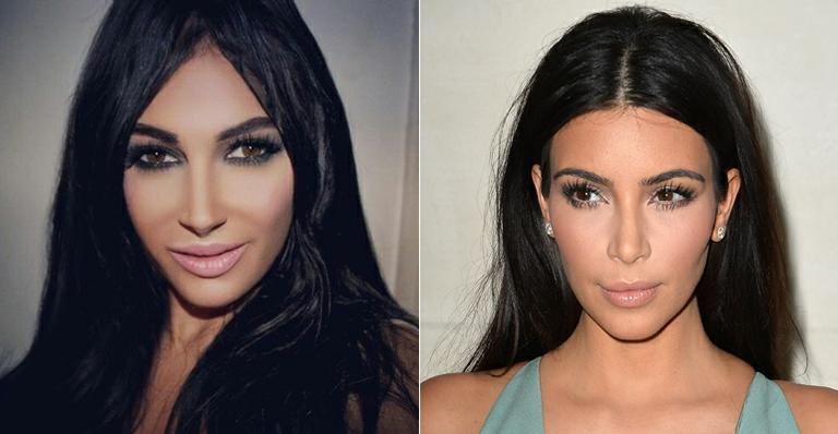 Jovem gasta US$ 30 mil para ficar parecida com Kim Kardashian e fica endividada - Twitter/Reprodução e Getty Images