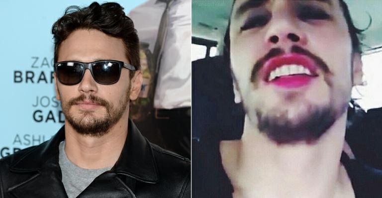 James Franco publica foto usando sombra e batom - Getty Images e Instagram/Reprodução