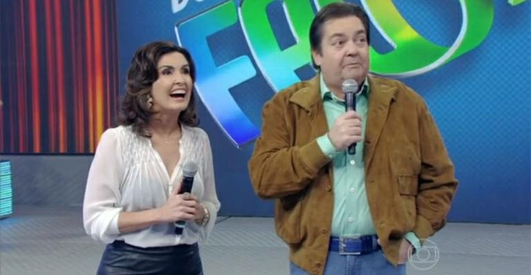 Fátima Bernardes e Fausto Silva no Domingão - TV Globo/Reprodução