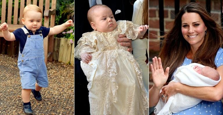 Relembre 10 momentos marcantes do primeiro ano do príncipe George, filho de Kate Middleton e William - Foto-montagem