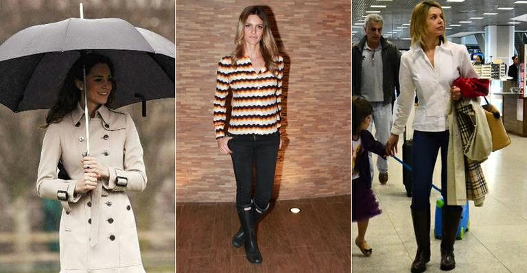 Roupa para dia de chuva: famosas inspiram looks para se proteger sem perder o estilo - Foto-montagem