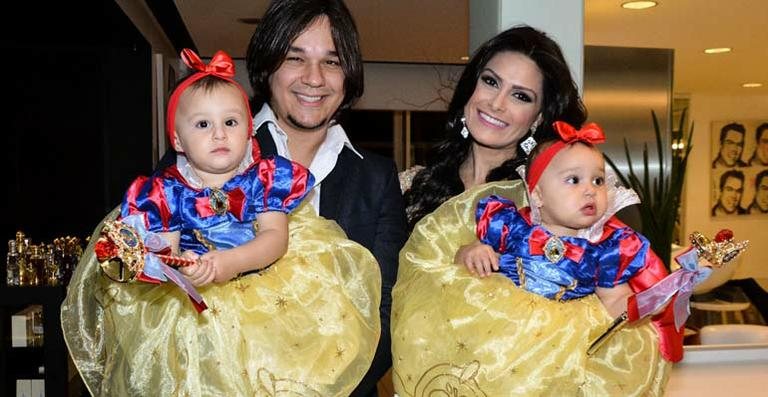 Aniversário das gêmeas Maya e Kiara, filhas de Natália Guimarães e Leandro - Caio Duran / AgNews