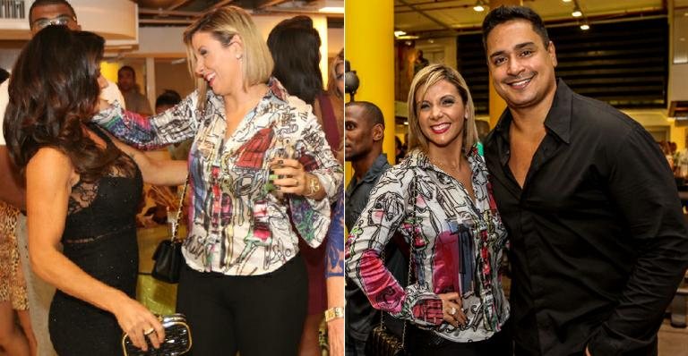 Carla Perez e Scheila Carvalho se encontram em evento; ao lado, Carla e o marido Xanddy - Ulisses Dumas/Divulgação