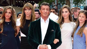 Sylvester Stallone e família no red carpet de Os Mercenários 3 - KANWAI TANG/WIREIMAGE