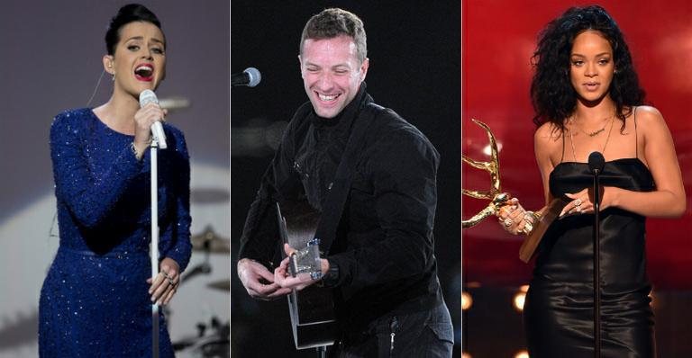 Katy Perry, Chris Martin e Rihanna - Getty Images