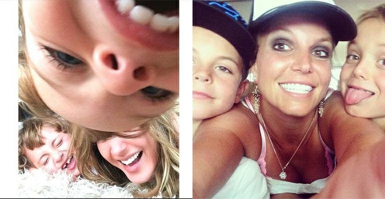 Claudia Leitte e Britney Spears mostram selfies divertidos com os filhos - Reprodução / Instagram