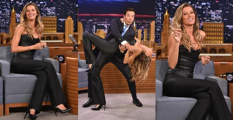 Gisele BündchenGisele Bündchen faz exercícios em programa de TV - Getty Images