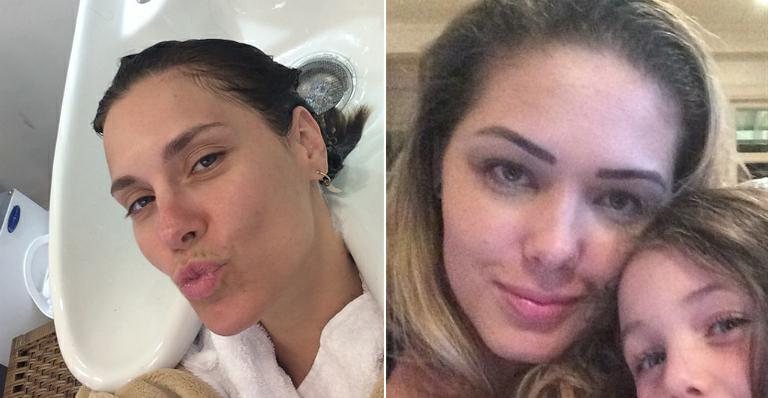 Carolina Dieckmann e Tânia Mara aceitaram o desafio de publicar fotos sem make e sem filtro - Reprodução / Instagram