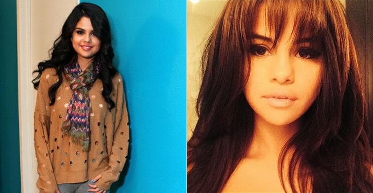 Selena Gomez muda o visual e adota franja - Foto-montagem