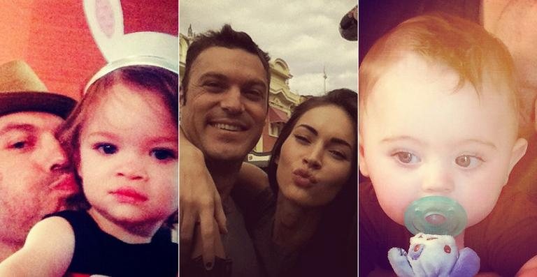 Brian Austin Green com Megan Fox e os filhos, Noah e Bodhi - Reprodução / Instagram