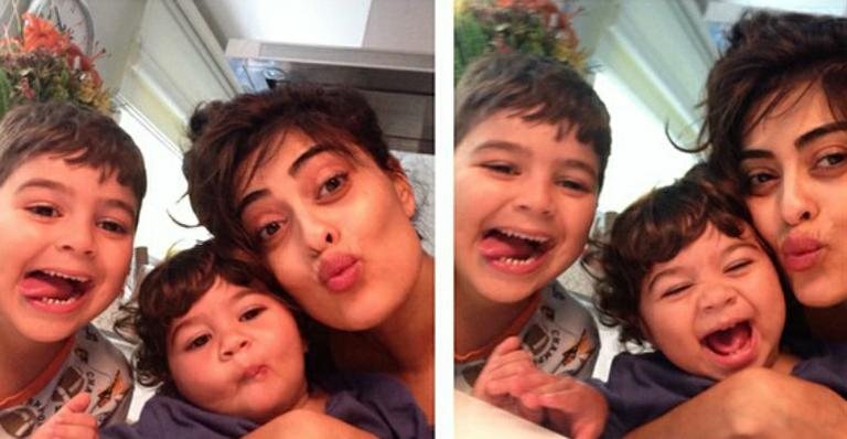 Juliana Paes com Pedro e Antônio - Reprodução / Instagram