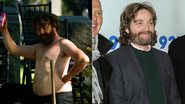 Zach Galifianakis, ator de 'Se Beber, Não Case!', aparece bem mais magro em NY - Foto-montagem