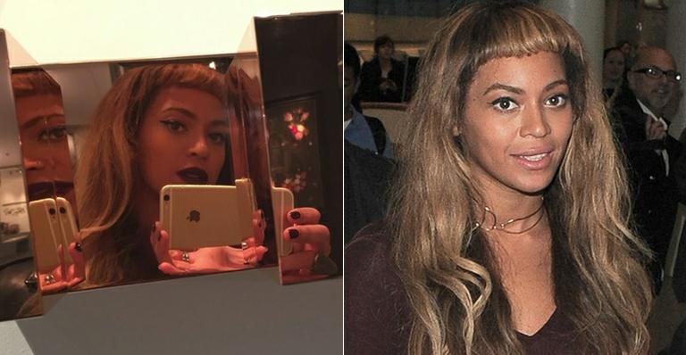 Franja de Beyoncé é fashion, mas pode provocar espinhas na testa - Foto-montagem