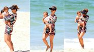 Guilhermina Guinle com a filha na praia - Agnews