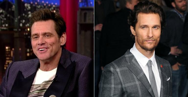 Jim Carrey imita Matthew McConaughey em programa de TV - YouTube/Reprodução e Getty Images