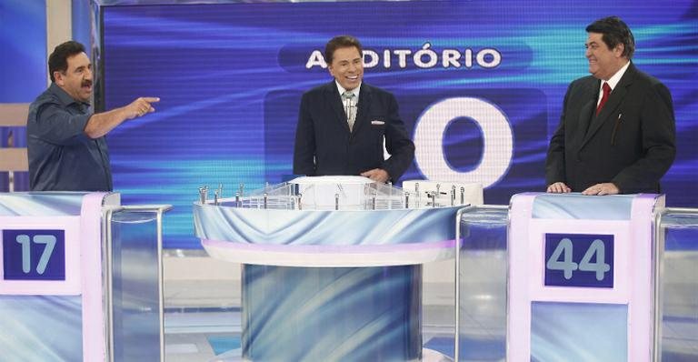 Silvio Santos recebe Ratinho e Datena em seu programa dominical - Roberto Nemanis/SBT