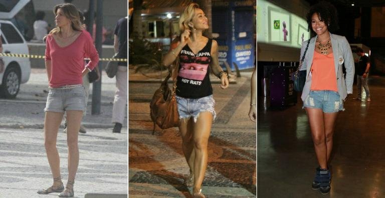 Sabrina Sato e mais famosas usam short jeans rasgado. Inspire-se nos looks - Foto-montagem