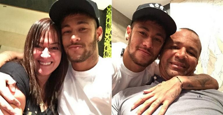 Neymar com os pais Nadine e Neymar Santos - Instagram/Reprodução