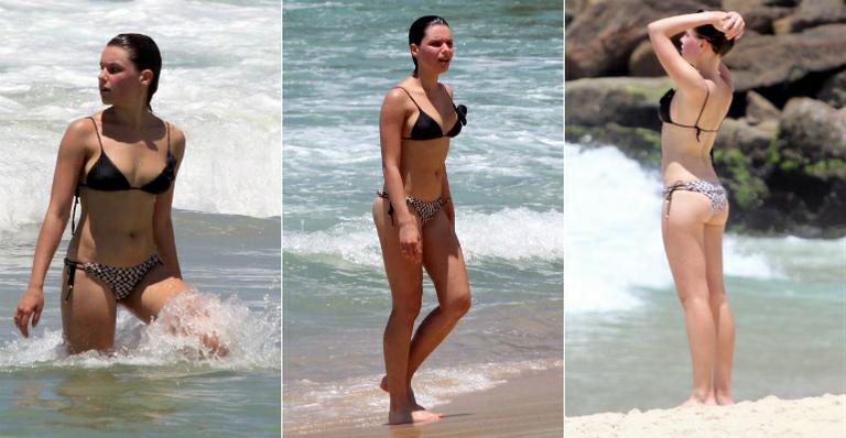 Bruna Linzmeyer mostra corpo sarado na praia - J.Humberto /AgNews